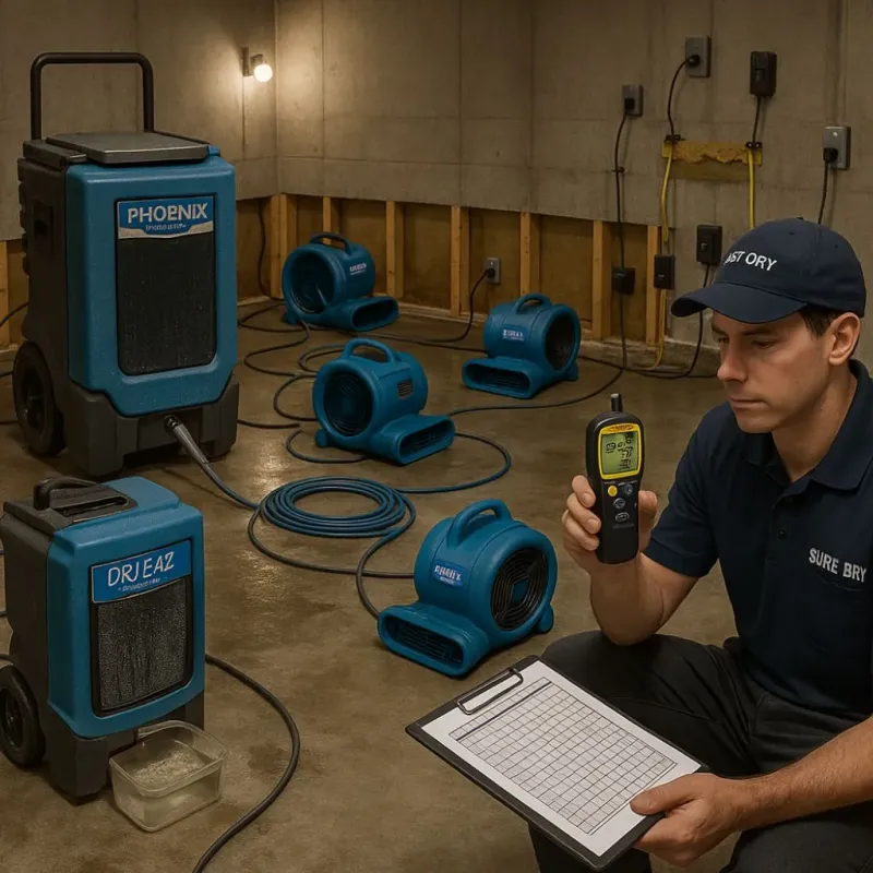 Structural Drying and Dehumidification process in Cherryfield, ME